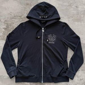 bcbg butterfly rhinestone zip up hoodie